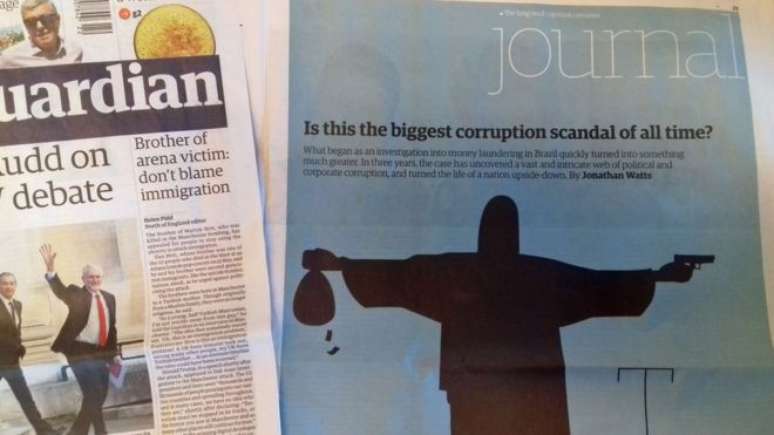 "Será esse o maior escândalo de corrupção de todos os tempos", pergunta o jornal britânico na capa de reportagem especial 