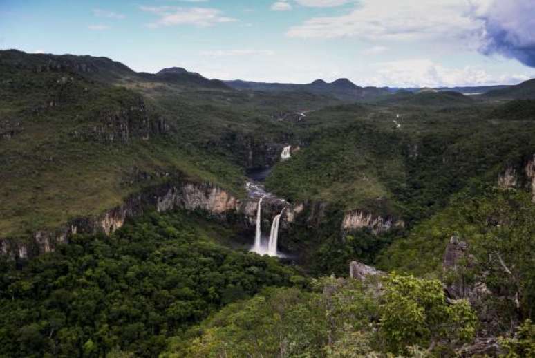 Alto Paraíso de Goiás (GO) - Vista dos Saltos do Rio Preto, a partir do Mirante da Janela, área que faz parte da proposta de ampliação do Parque Nacional da Chapada dos Veadeiros
