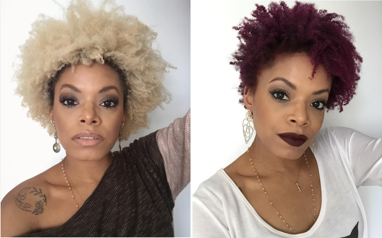 O roxo real&ccedil;ou a beleza natural da blogueira 