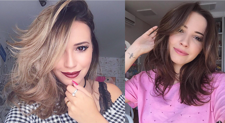 O cabelo mais escuro deu um ar mais moderno ao look 