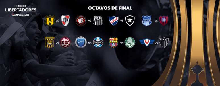 Datas e horários das oitavas de final da Libertadores foram definidos - Divulgação Conmebol
