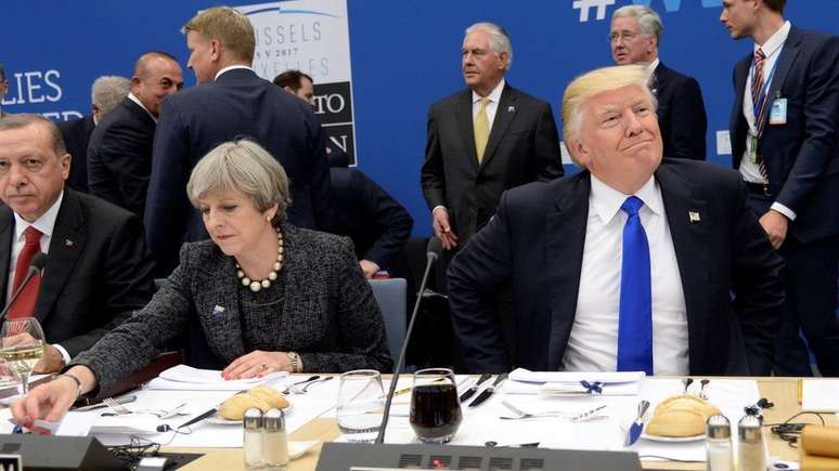 Theresa May e Donald Trump