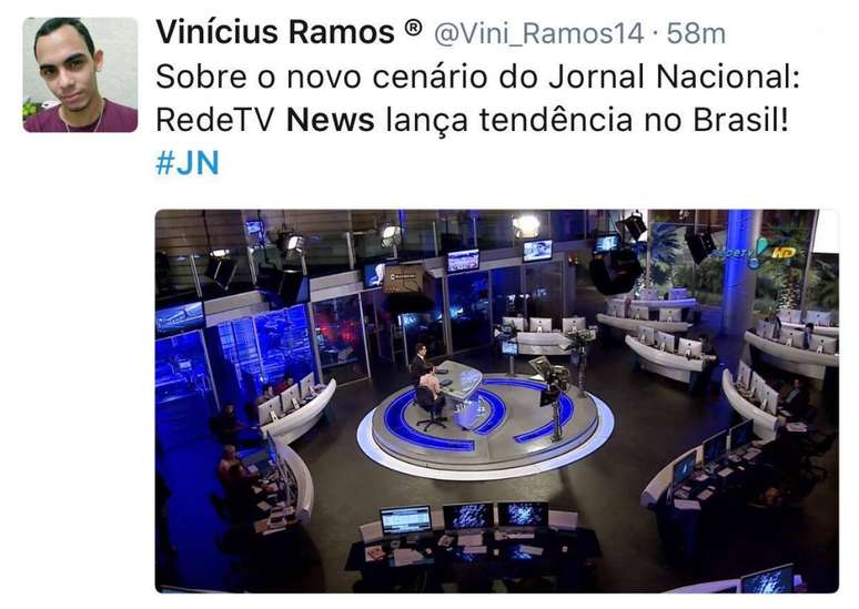 Muitos telespectadores usaram as redes sociais para debochar do futurista cenário do ‘Jornal Nacional’
