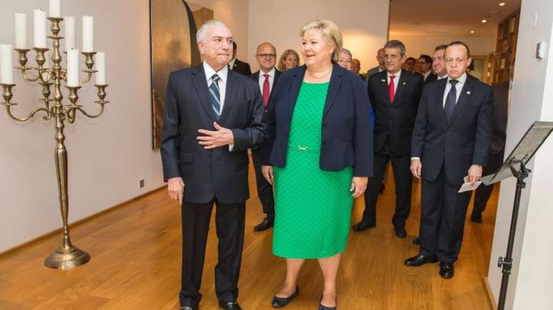 Temer em visita à Noruega, em junho