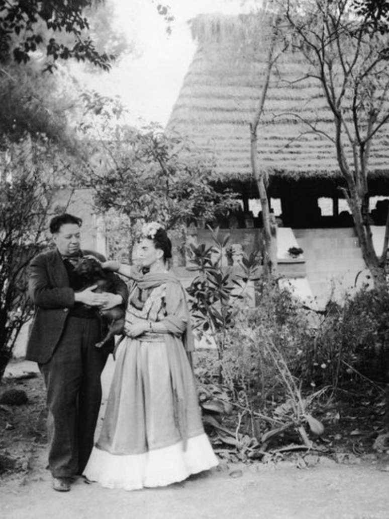 Diego Rivera e Frida Kahlo em 1945