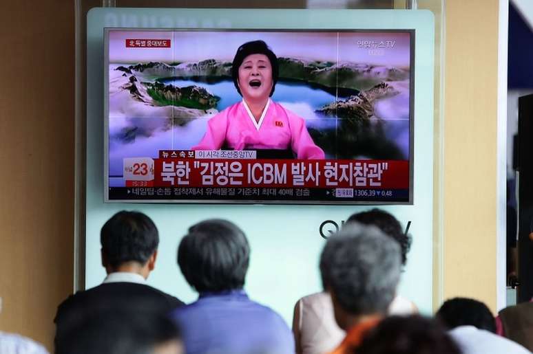 Anúncio de lançamento de míssil na Coreia do Norte