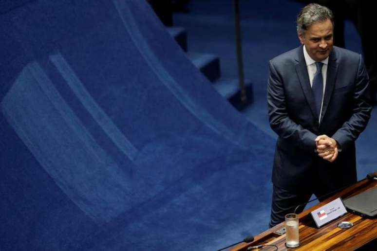 Senador Aécio Neves durante sessão do Senado
04/07/2017 REUTERS/Ueslei Marcelino