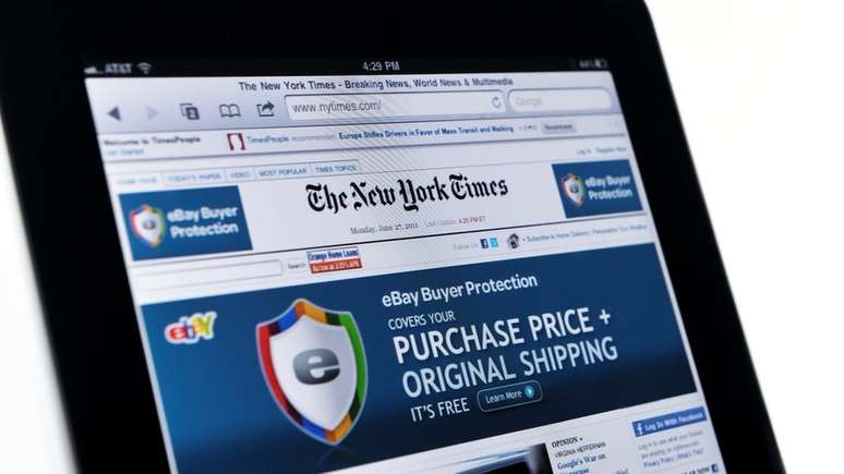 P&aacute;gina do New York Times