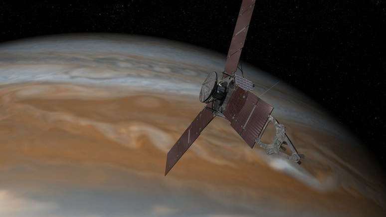 A sonda Juno partiu para Júpiter em 5 de agosto de 2011 e chegou à órbita do planeta em 5 de julho de 2016 