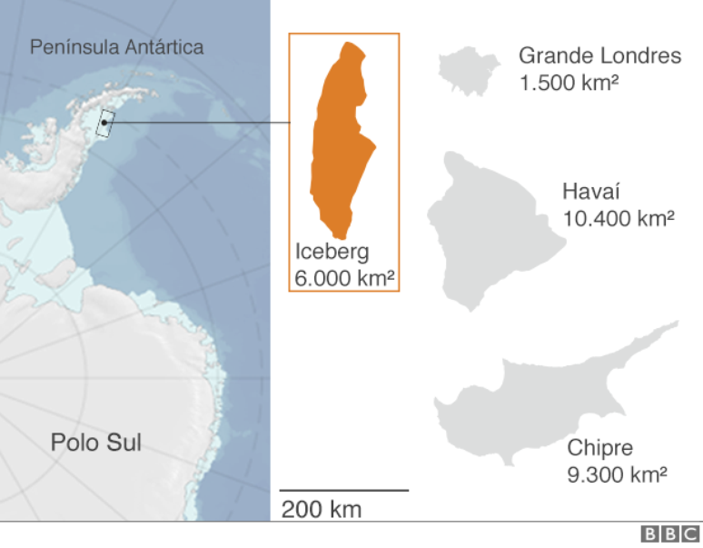 Iceberg recém descolado da Antártida é um dos maiores já registrados 
