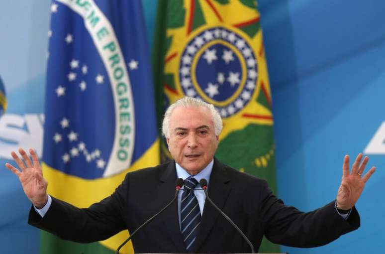 Presidente Michel Temer durante cerimônia no Palácio do Planalto em Brasília 