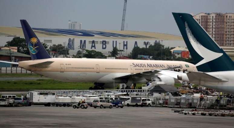 Avião da Saudi Arabian Airlines na cidade de Pasay, na região de Manila
 20/9/2016   REUTERS/Erik De Castro