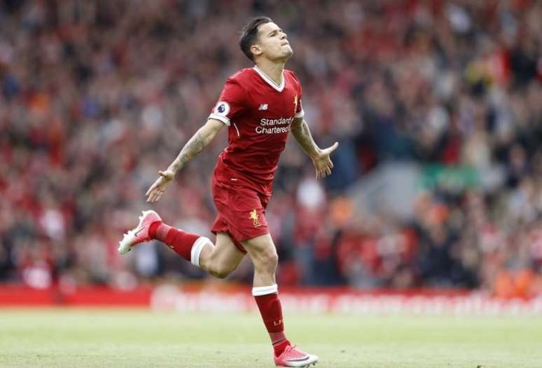 Philippe Coutinho comemora gol em jogo do Liverpool
21/05/2017
Action Images via Reuters / Carl Recine 