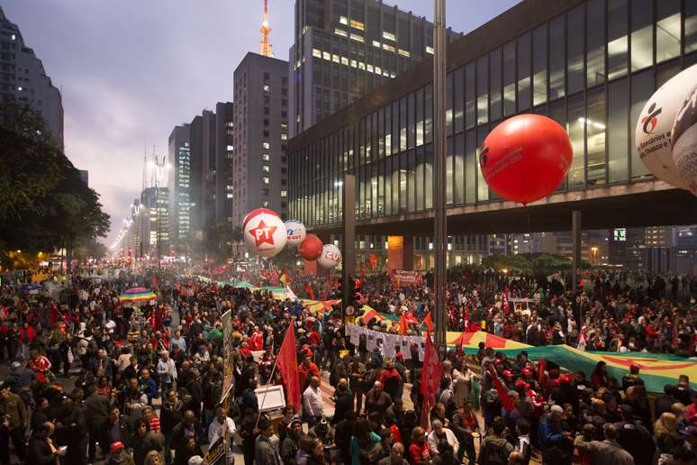 Ato em apoio a Lula na avenida Paulista, em São Paulo