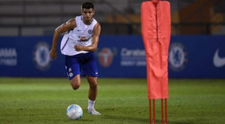 Morata em treino no último domingo (Foto: Divulgação)