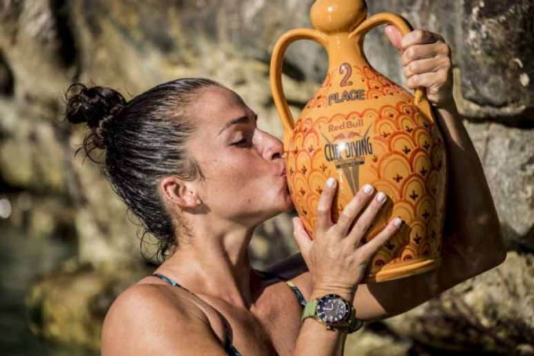 A brasileira é vice-campeã da terceira etapa do Red Bull Cliff Diving (Foto: Dean Treml/Red Bull Content Pool)