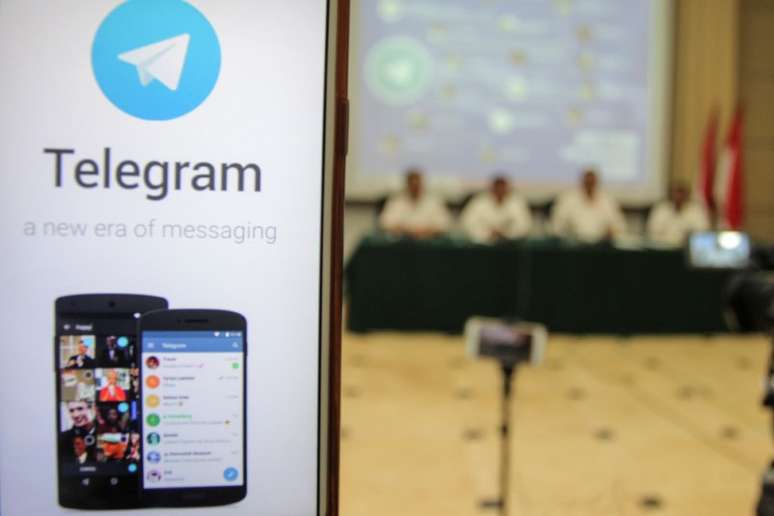 Coletiva de imprensa de autoridades da Indon&eacute;sia sobre bloqueio do Telegram em Jacarta, Indon&eacute;sia
17/7/2017 Antara Foto/Muhammad Adimaja  via REUTERS.
