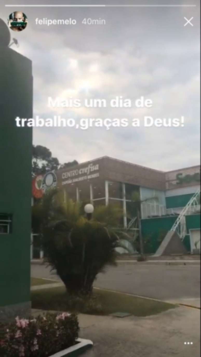 Felipe Melo em postagem no Instagram nesta terça-feira (Foto: Reprodução)