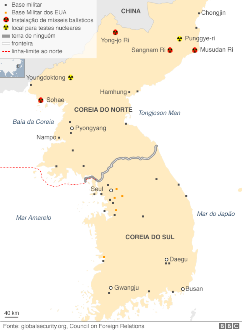 Mapa das Coreias