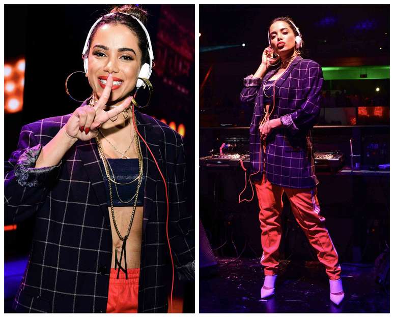 Anitta com blazer e calça esportiva (Foto: Leo Franco/Agnews)