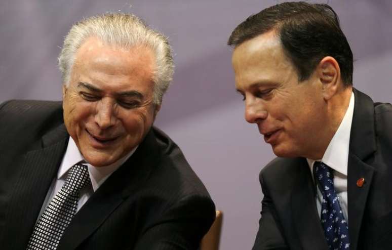 Presidente Michel Temer e prefeito de  S&atilde;o Paulo, Jo&atilde;o Doria, em evento em S&atilde;o Paulo
07/08/2017
REUTERS/Paulo Whitaker