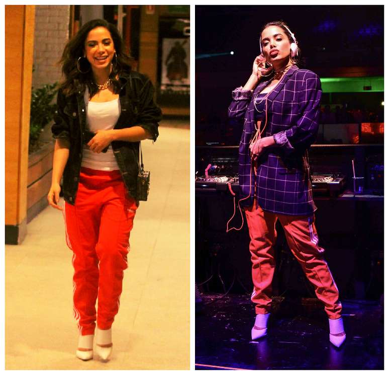 Anitta com a mesma cal&ccedil;a e sapato