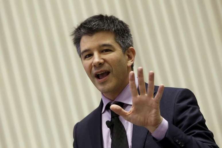 Ex-presidente-executivo da Uber, Travis Kalanick, durante confer&ecirc;ncia de starups em Nova D&eacute;lhi, &Iacute;ndia
16/01/2016 REUTERS/Adnan Abidi