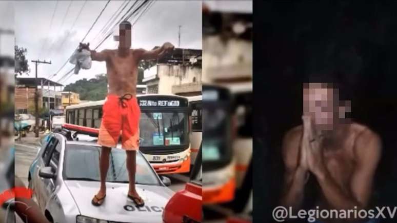 Depois de tirar foto em cima de carro da polícia, homem faz vídeo ajoelhado pedindo perdão