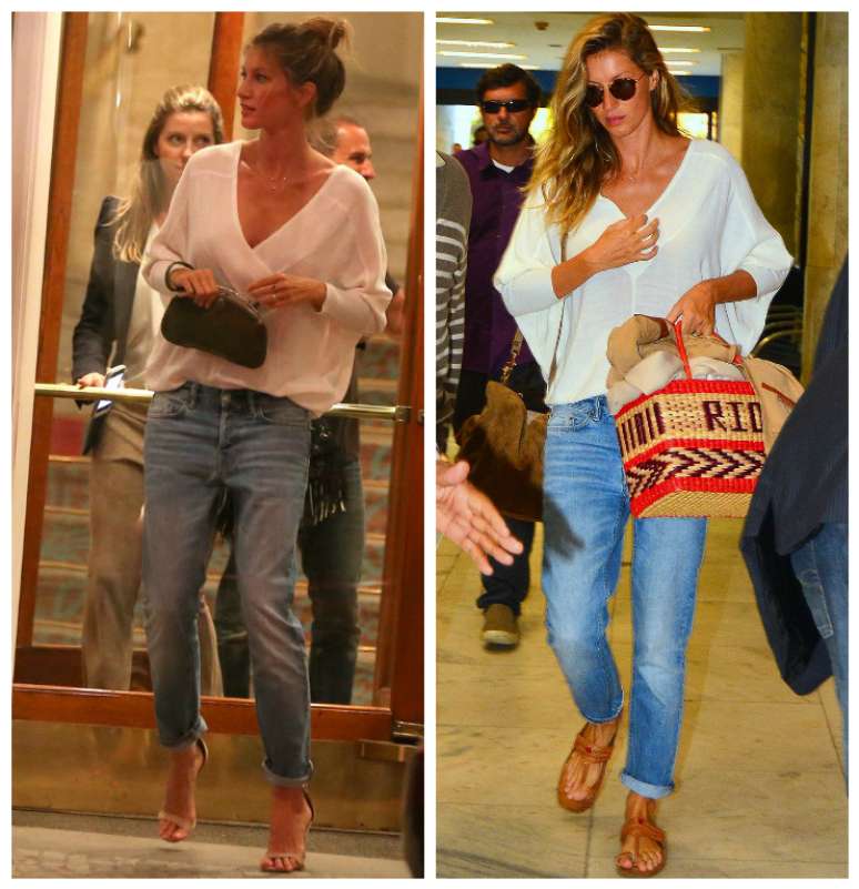 Gisele Bündchen repete looks