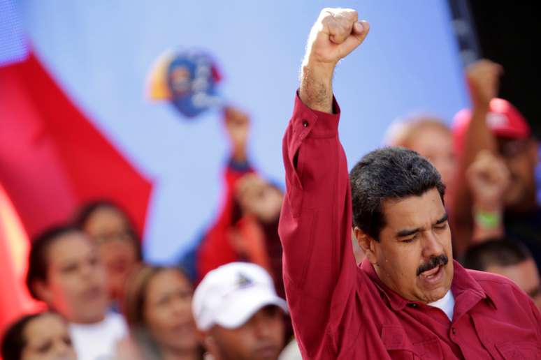 Presidente da Venezuela, Nicolás Maduro, durante comício em Caracas
14/08/2017 REUTERS/Ueslei Marcelino