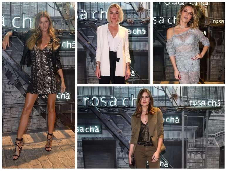 Gisele Bündchen, Fiorella Mattheis, Giovanna Ewbank e Camila Queiroz em evento da Rosa Chá 