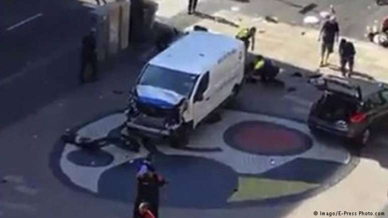 O carro usado no atentado de Barcelona