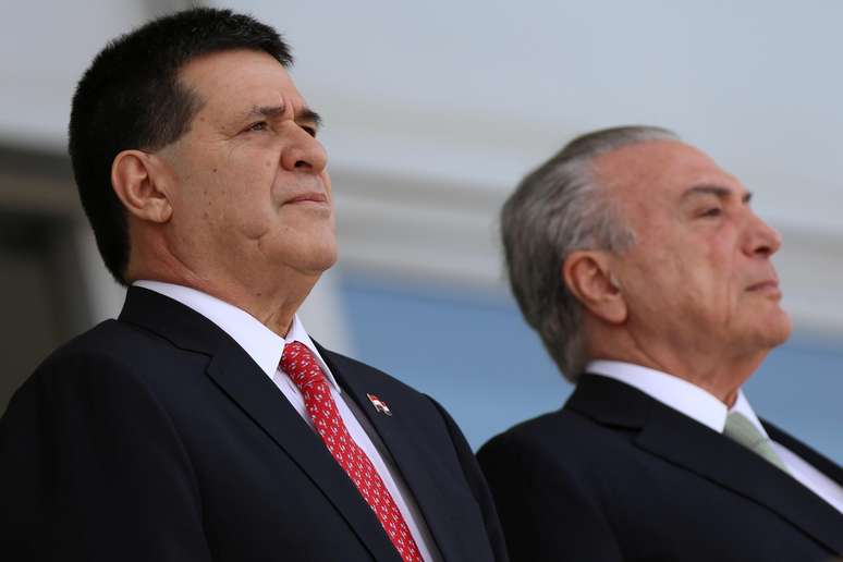 Temer recebe presidente paraguaio Horácio Cartes no Palácio do Planalto, em Brasília