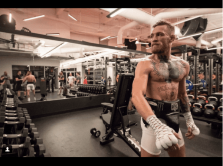 Conor McGregor durante treino em Las Vegas (EUA)