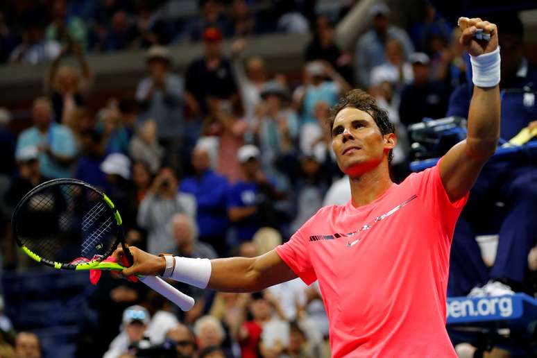 Nadal comemora vitória no Aberto dos EUA
 29/8/2017     REUTERS/Mike Segar