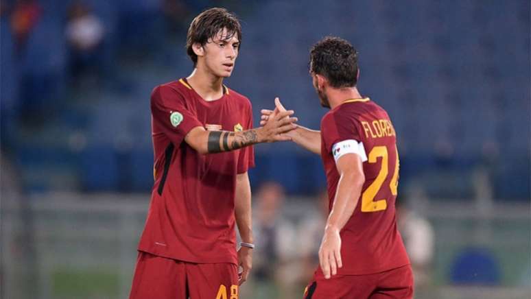 Antonucci, com dois gols, e Florenzi, com um, comandaram o triunfo da Roma (Foto: Twitter/Roma)