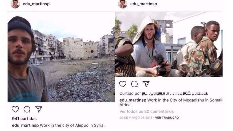 Montagem com imagens do suposto fot&oacute;grafo