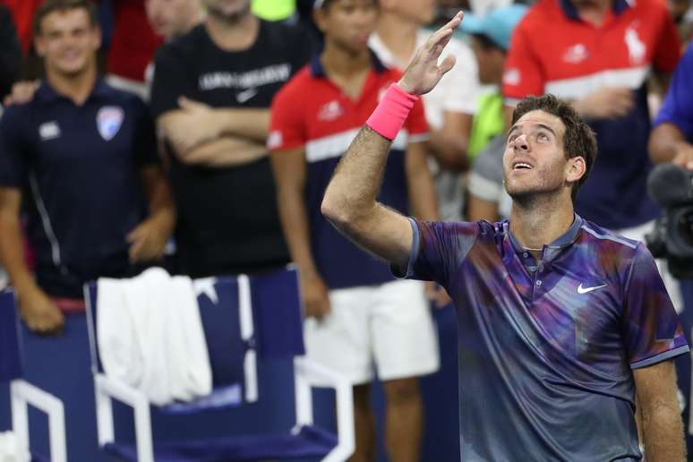 Após perder os dois primeiros sets, Del Potro mostrou raça para virar a partida e avançar no Aberto dos EUA