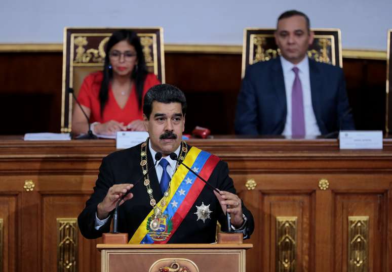 Presidente da Venezuela, Nicolás Maduro, durante sessão da Assembleia Nacional Constituinte, em Caracas  07/09/2017 Palácio de Miraflores/Divulgação via REUTERS