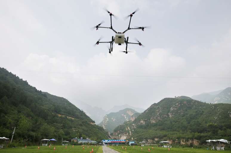 Drone em treinamento da escola de treinamento de drone LTFY no Japão
2/08/2017 REUTERS/Jason Lee