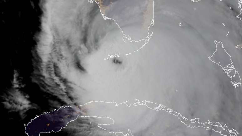 Imagem de setélite do olho do furacão Irma.
