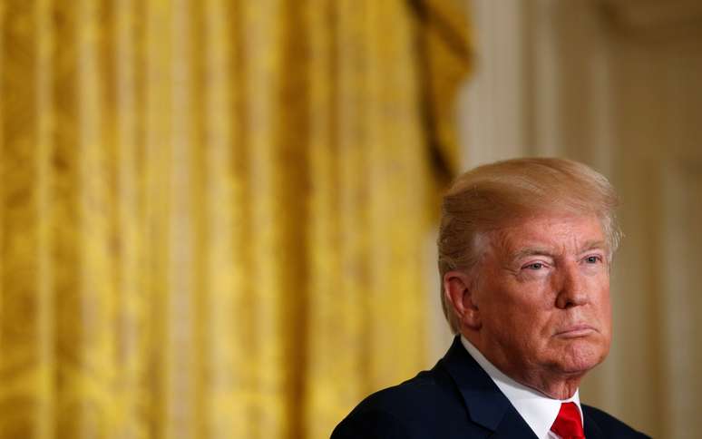 Presidente dos Estados Unidos, Donald Trump, durante coletiva de imprensa na Casa Branca, em Washington 28/08/2017 REUTERS/Kevin Lamarque