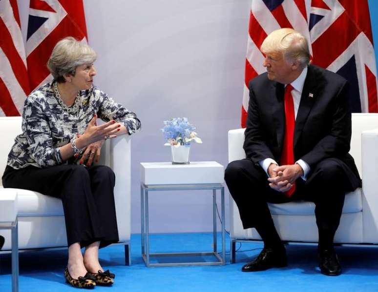 May conversa com Trump em c&uacute;pula do G20 em Hamburgo
 8/7/2017    REUTERS/Carlos Barria