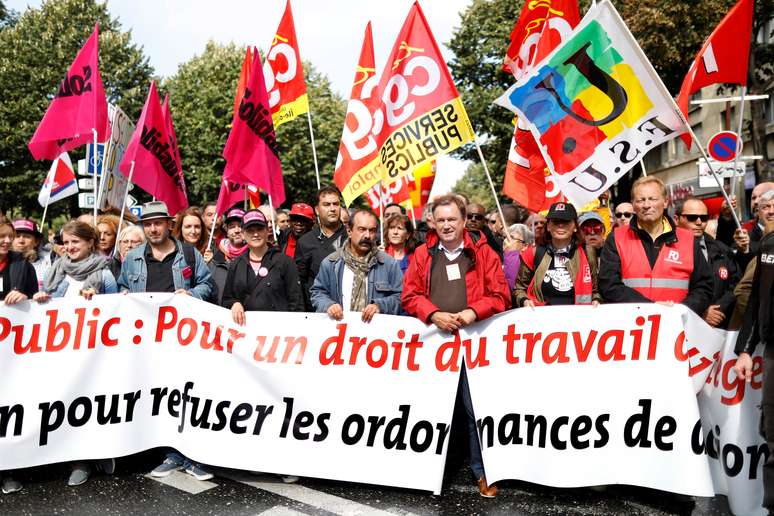Protesto contra reforma trabalhista em Paris
 12/9/2017    REUTERS/Charles Platiau
