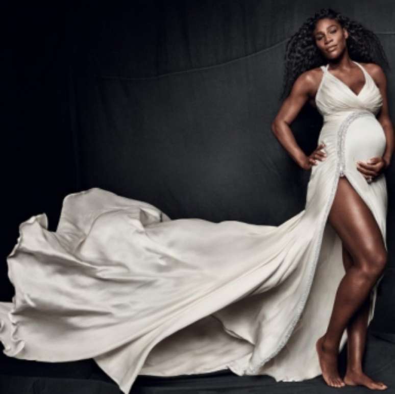 Serena Williams grávida de Olympia, hoje com 5 anos