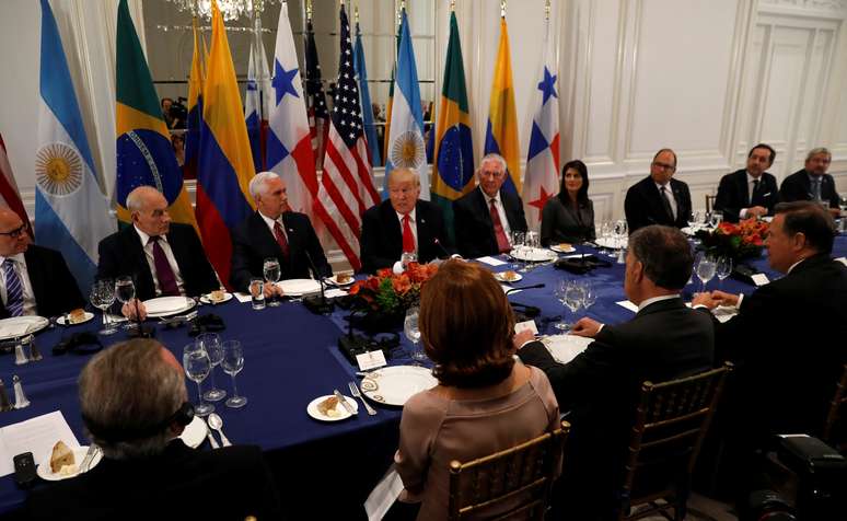 Trump em jantar com líderes latino-americanos
 18/9/2017    REUTERS/Kevin Lamarque