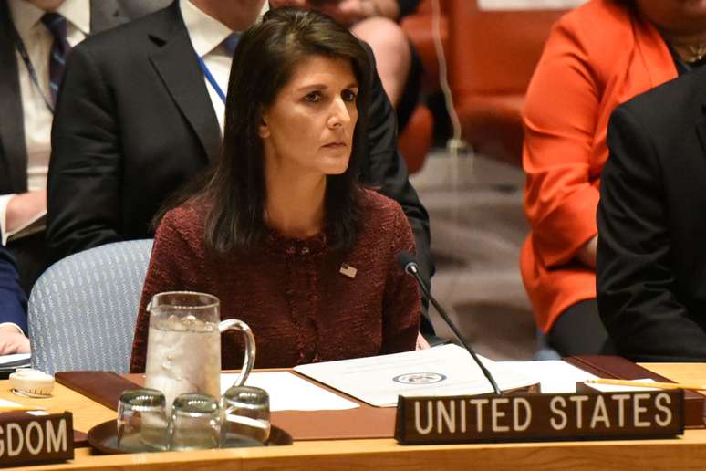 Embaixadora dos EUA na ONU, Nikki Haley, durante reunião do Conselho de Segurança em Nova York
21/09/2017 REUTERS/Stephanie Keith