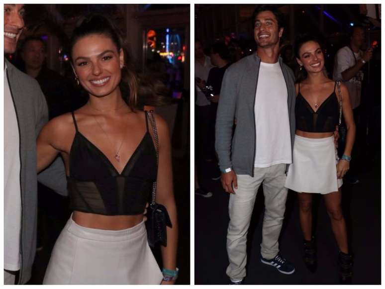 Foto: Bruna Marquezine usou casaco volumoso preto e botas Louis