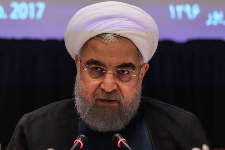 Presidente do Irã, Hassan Rouhani, durante coletiva de imprensa na Assembleia Geral da ONU, em Nova York  20/09/2017 REUTERS/Stephanie Keith
