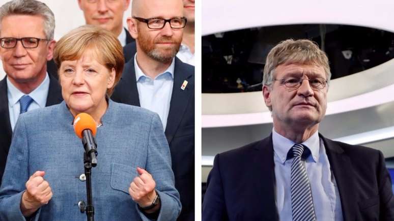 Angela Merkel foi reeleita, mas o grande vitorioso desta eleição foi o partido AfD, de Jörg Meuthen / Foto: Getty Images/EPA